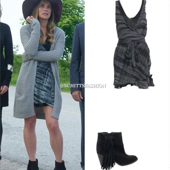 ASO Alexis Rose Schitts Creek - Proenza Schouler silk wrap tie-die minidress - Picture 1 of 5